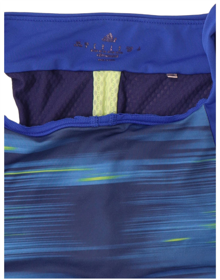 Adidas Damen Climacool Weste Top UK 8/10 Small Blue Pinstripe