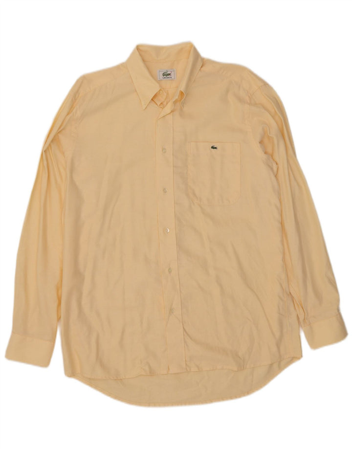 Lacoste Herrenhemd Größe 39 mittelgelbe Baumwolle