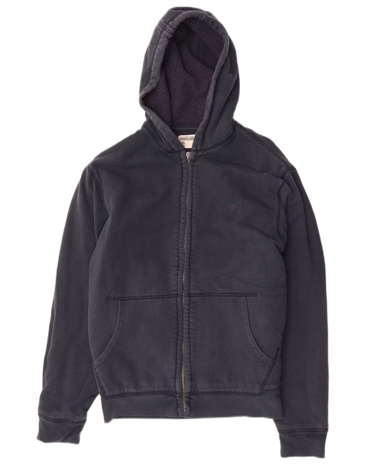 Timberland Herren-Kapuzenpullover mit normaler Passform und Reißverschluss, mittelmarineblaue Baumwolle