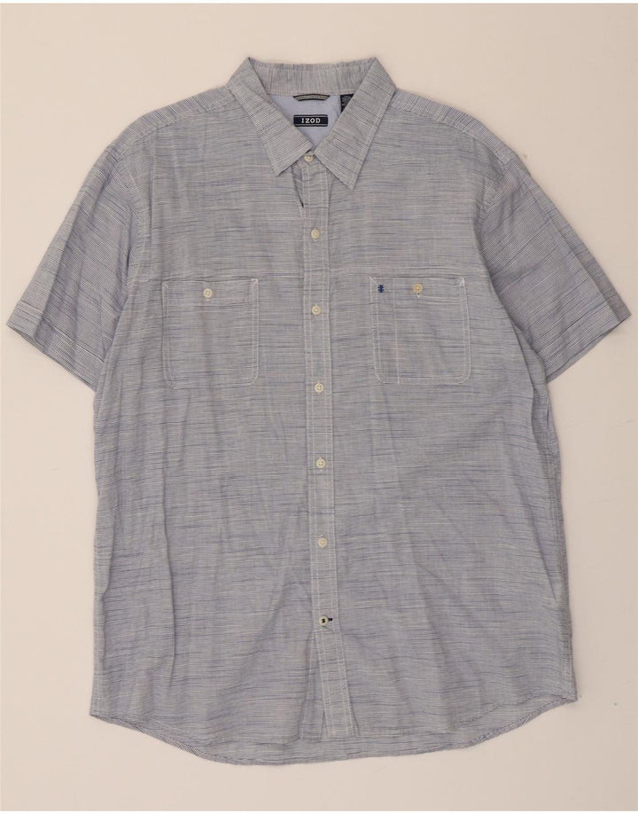 IZOD Mens Short Sleeve Shirt XL Blue Pinstripe Vintage Izod and Second-Hand Izod from Messina Hembry 