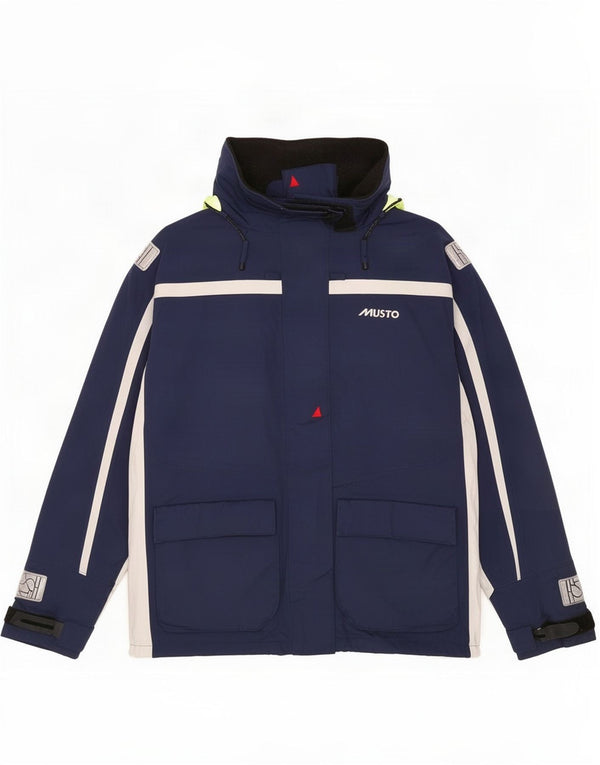 Musto Damen-Skijacke mit Kapuze, übergroß, UK 16, Größe L, Marineblau, Farbblock