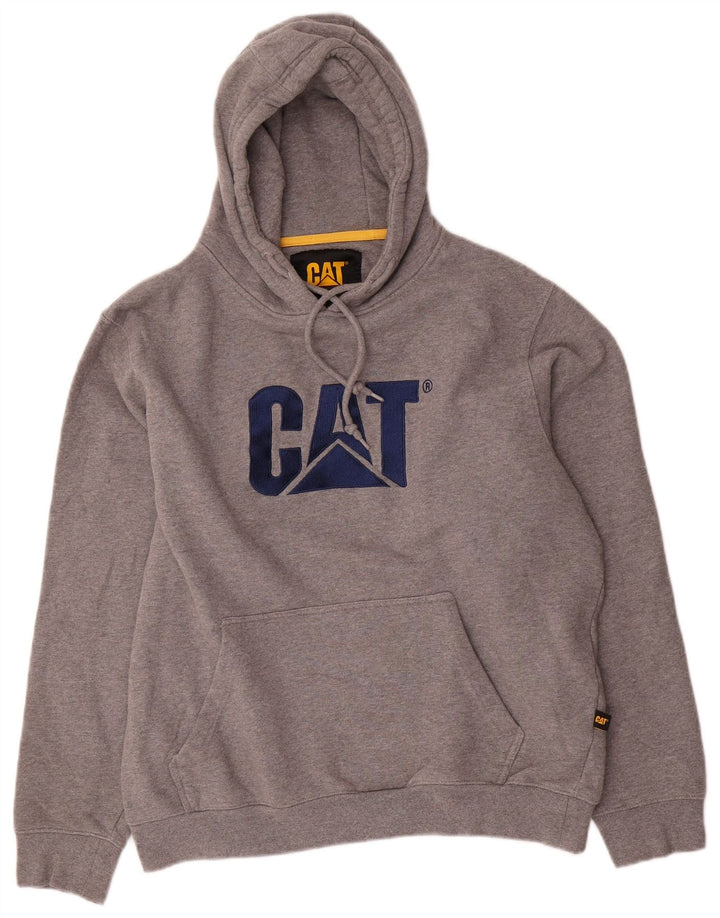 CAT Herren-Kapuzenpullover mit Grafik, groß, graue Baumwolle