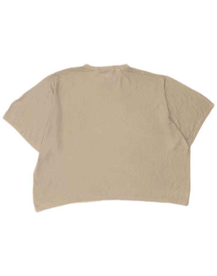 ZARA Damen Übergroßes T-Shirt Top UK 10 Small Off White