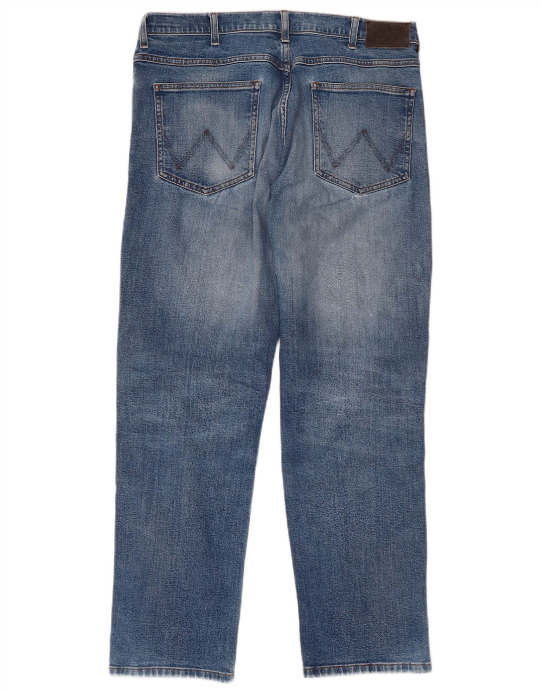WRANGLER Herren Distressed Straight Jeans W34 L30 Blaue Baumwolle