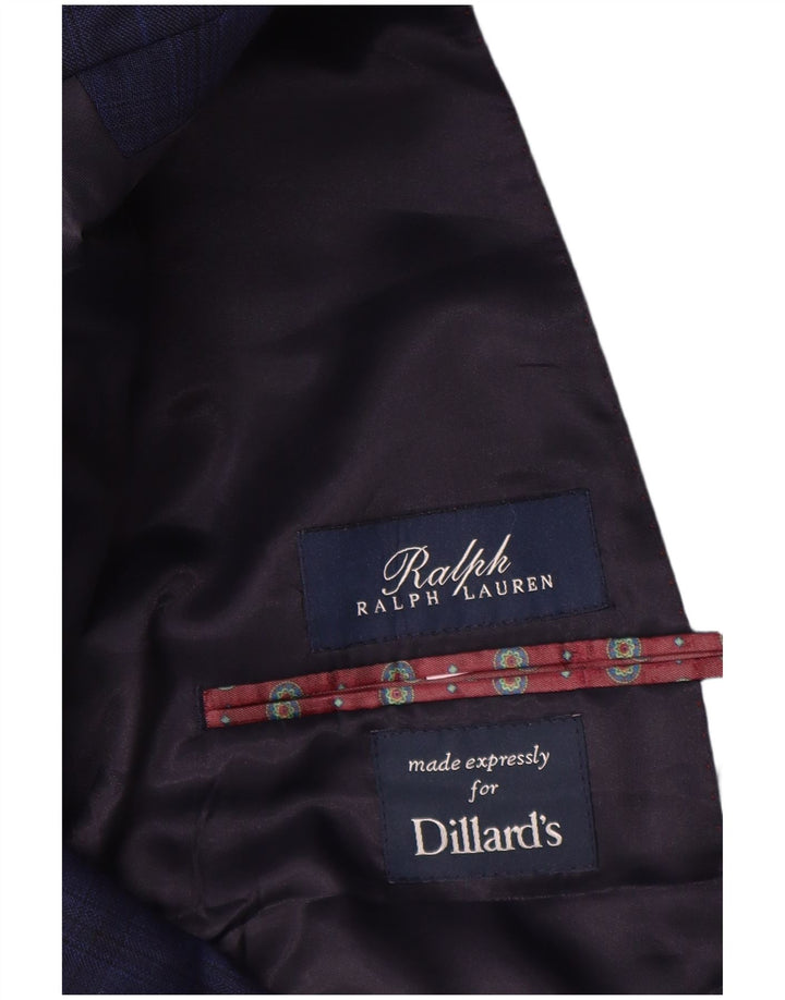 Ralph Lauren Herren-Blazer mit 2 Knöpfen, Gr. 40, groß, marineblau kariert