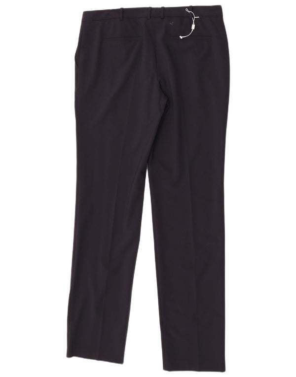 Hugo Boss Damen gerade Chinohose UK 12 M W32 L35 Marineblau
