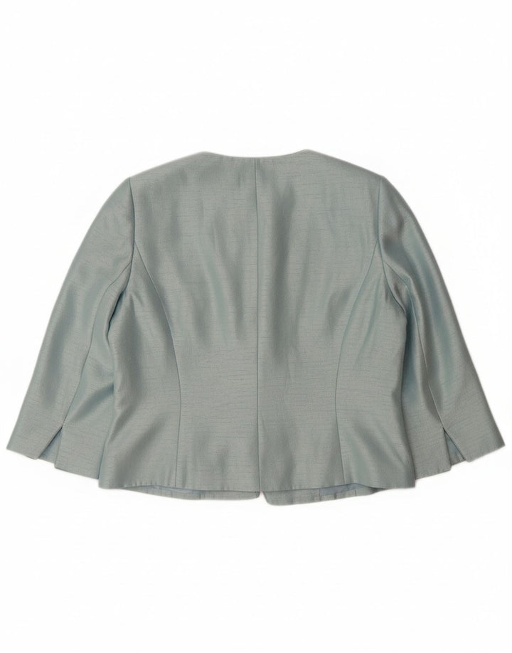 JACQUES VERT Damen-Blazerjacke mit 3/4-Ärmeln und 1 Knopf, Gr. 14, Blau