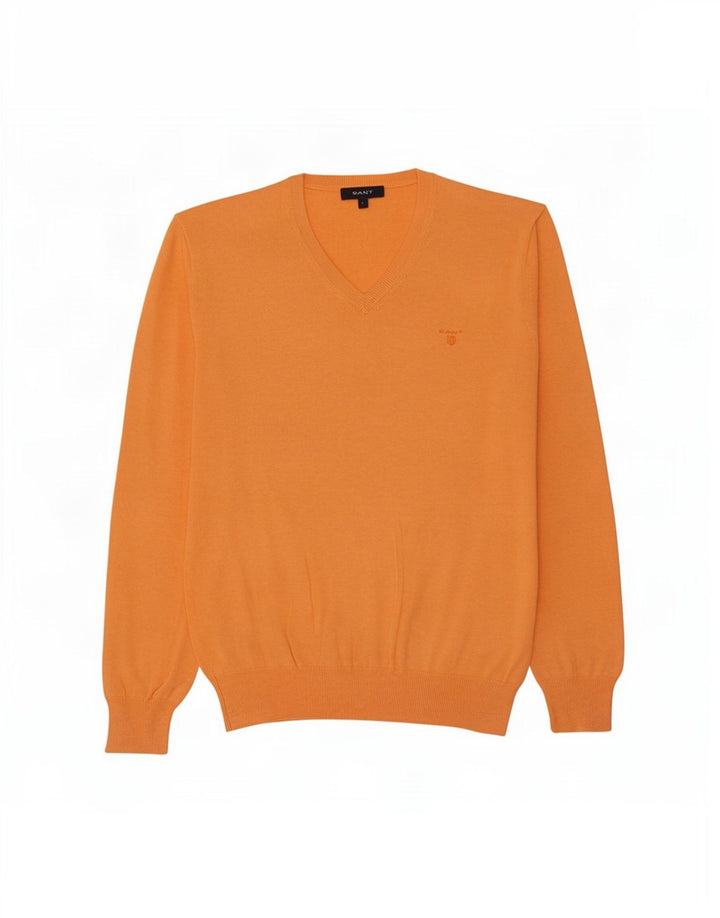 Gant Herren-Pullover mit V-Ausschnitt, groß, Baumwolle, Orange