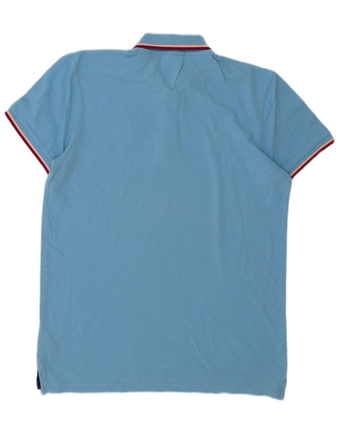 Scotch & Soda Herren-Poloshirt aus mittelblauer, gestreifter Baumwolle