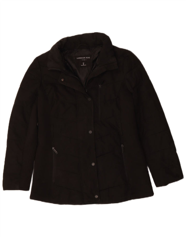 LONDON FOG Damen Übergroße wattierte Jacke UK 10 Small Schwarz Polyester