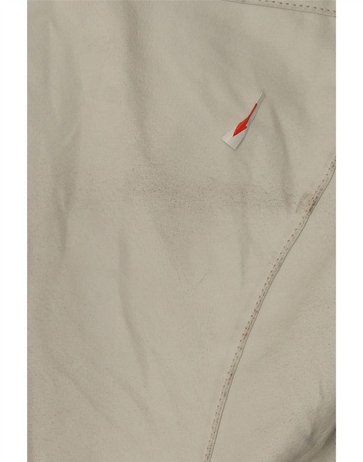 Oviesse Damen Lederjacke IT 48 XL Weißes Leder