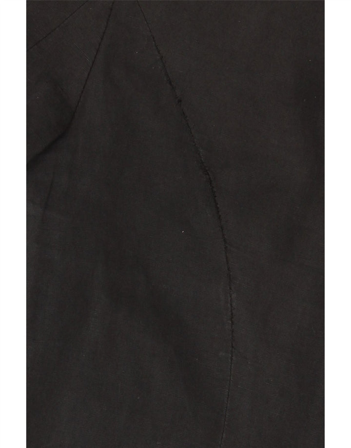 All Saints Damen Crop 3 Button Blazer Jacke UK 12 Medium Black Cotton