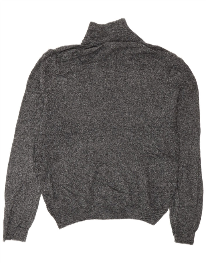 Marks & Spencer Herren-Pullover mit Reißverschluss am Hals, große graue Wolle
