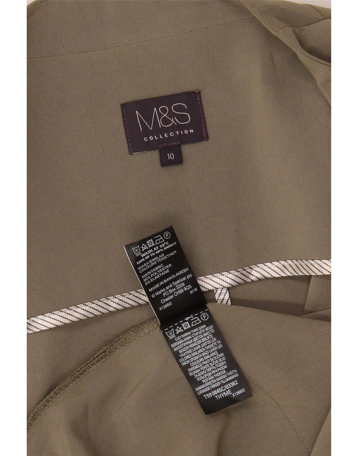 Marks & Spencer Damen Strickjacke Top UK 10 Small Khaki Polyester
