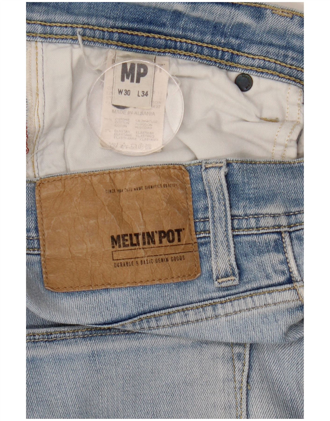 Meltin' Pot Damen Slim Jeans W30 L34 Blaue Baumwolle