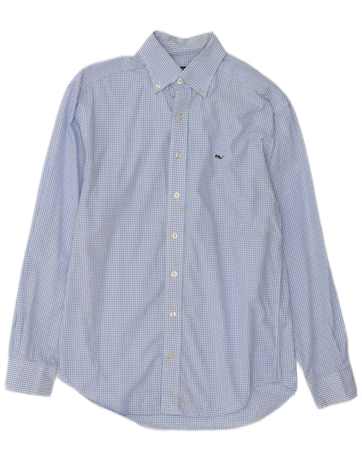 Vineyard Vines Herrenhemd, klein, blau kariert, Baumwolle