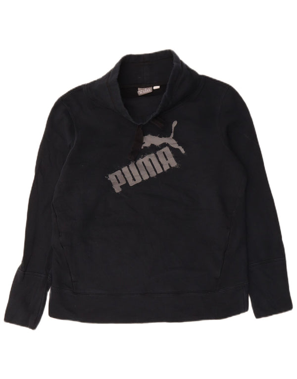 Puma Damen Graphic Sweatshirt Pullover UK 12 Medium Schwarz