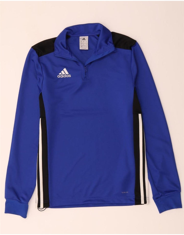Adidas Herren Climalite Zip Neck Pullover Trainingsanzug Top XS Blau Farbblock