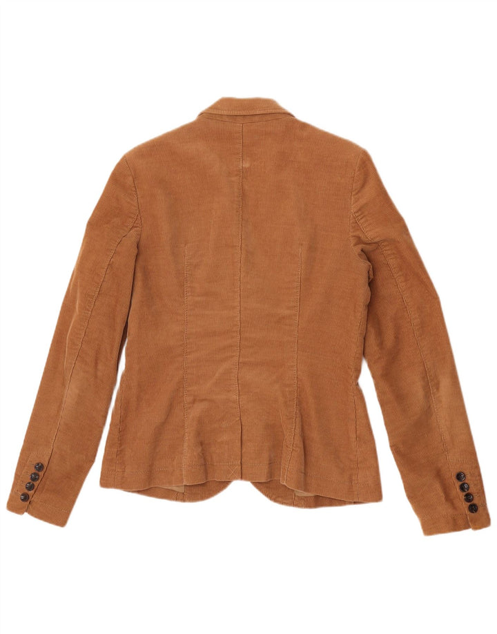 Esprit Damen-Blazerjacke aus Cord mit 2 Knöpfen, Größe UK 12, mittelbraun, Baumwolle