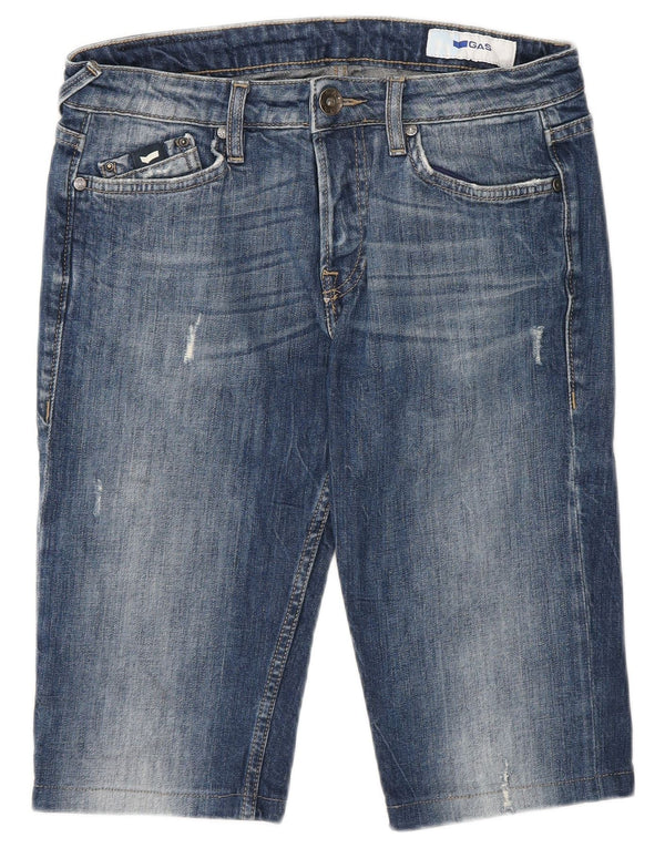 Gas Herren Jeansshorts W29 Small Blau Baumwolle