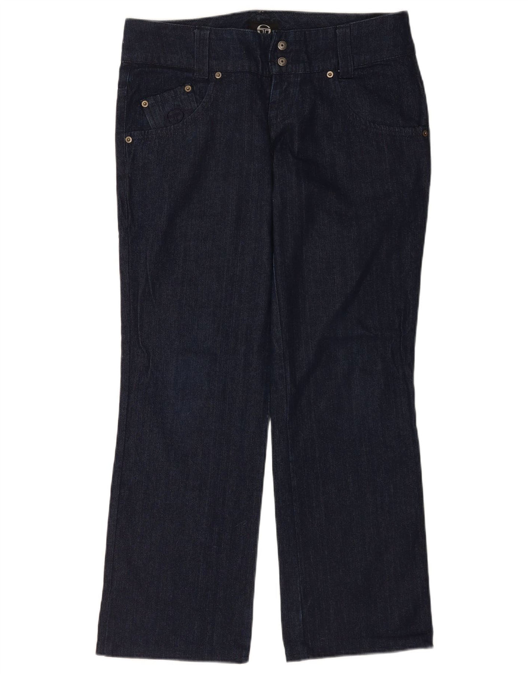Sergio Tacchini Damen Straight Jeans W31 L30 Marineblaue Baumwolle