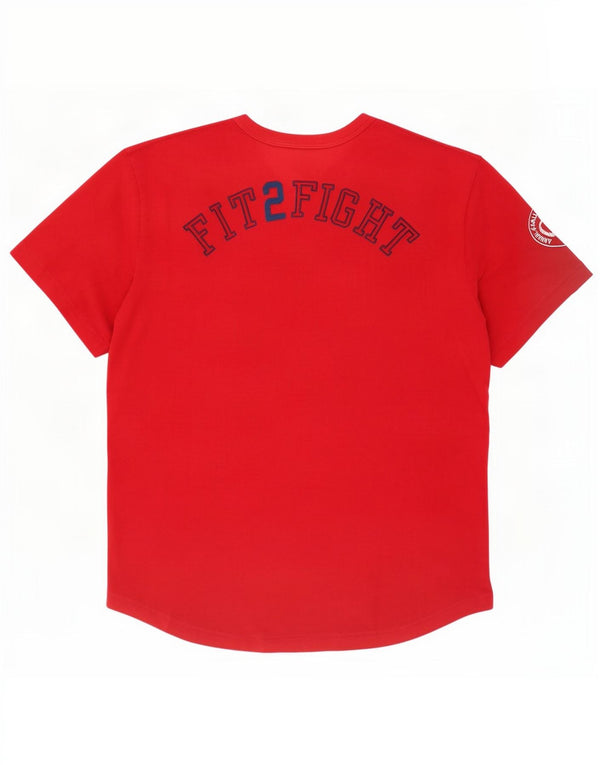 Gas Damen Grafik-T-Shirt-Oberteil UK 16 Große rote Baumwolle