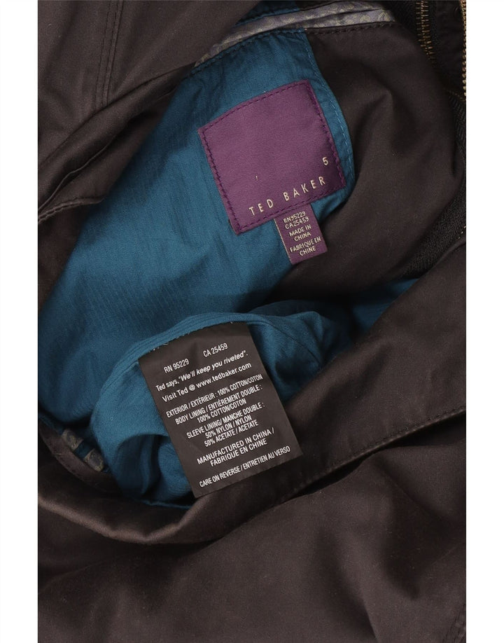 Ted Baker Herren-Utility-Jacke, Größe 5 XL, graue Baumwolle