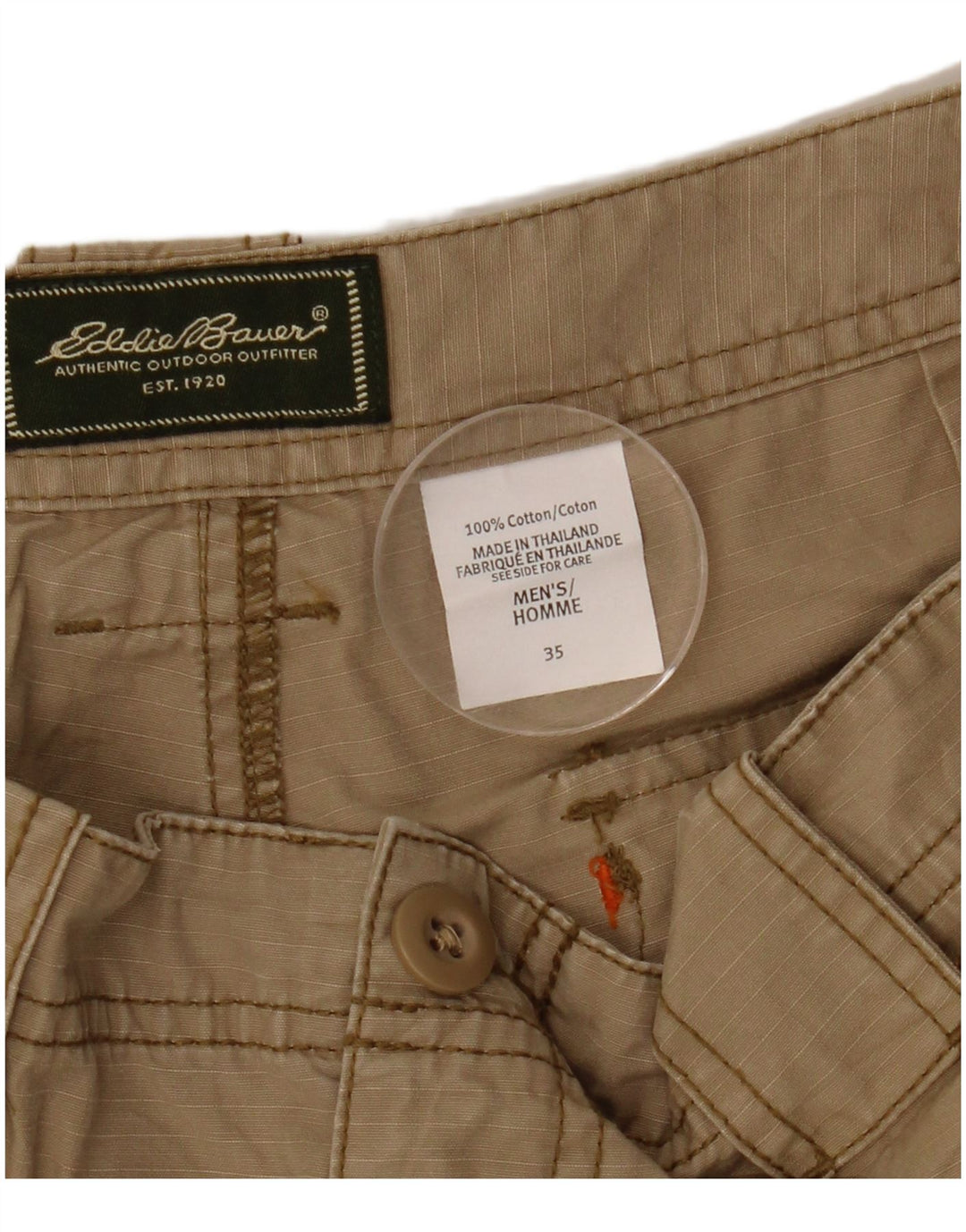 EDDIE BAUER Herren Cargoshorts W35 Large Beige Baumwolle