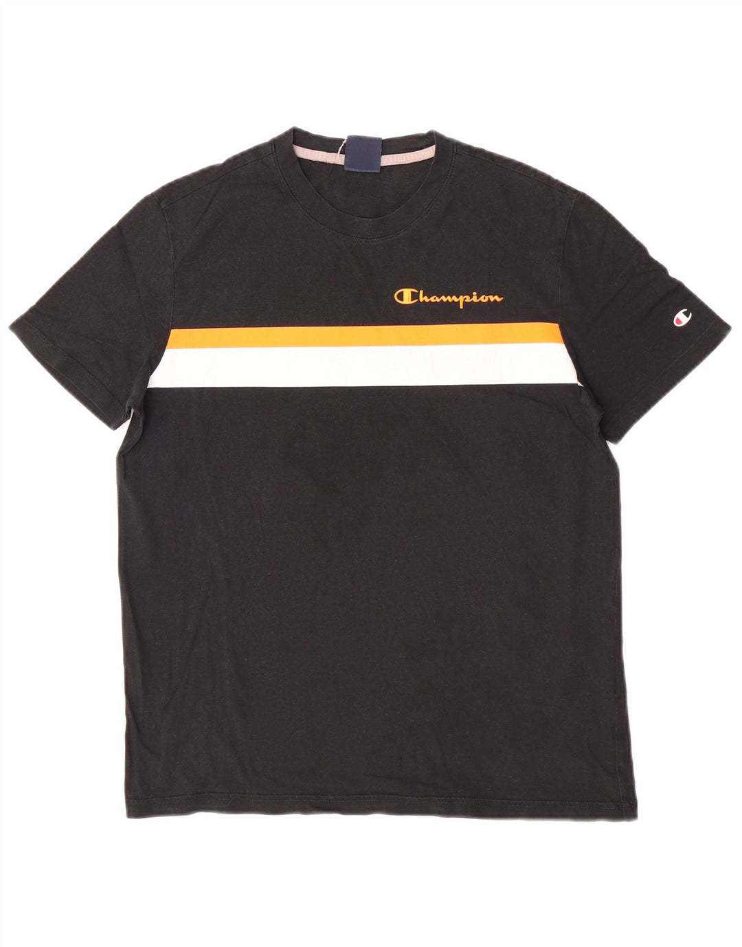 Champion Herren T-Shirt Top Small Schwarz Colourblock Baumwolle