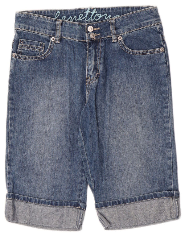 Benetton Jungen-Jeansshorts, 11–12 Jahre, XL, W27, blaue Baumwolle