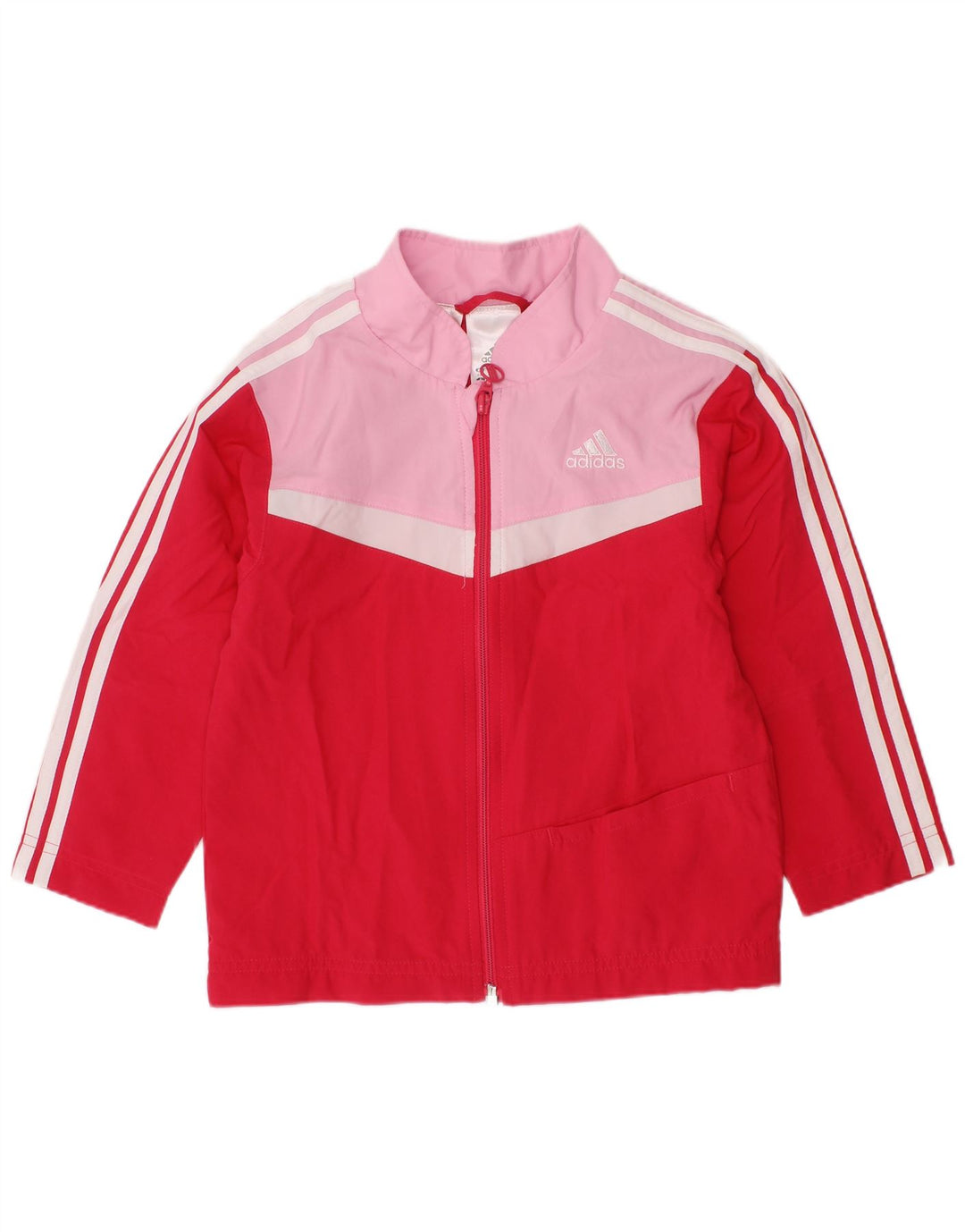 ADIDAS Baby-Mädchen-Trainingsanzug, Oberteil, Jacke, 18–24 Monate, rotes Farbblockdesign