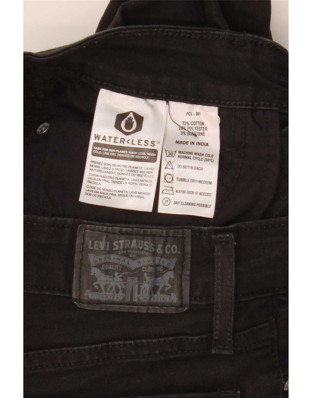 Levi's Damen 715 Bootcut Jeans W25 L27 Schwarze Baumwolle
