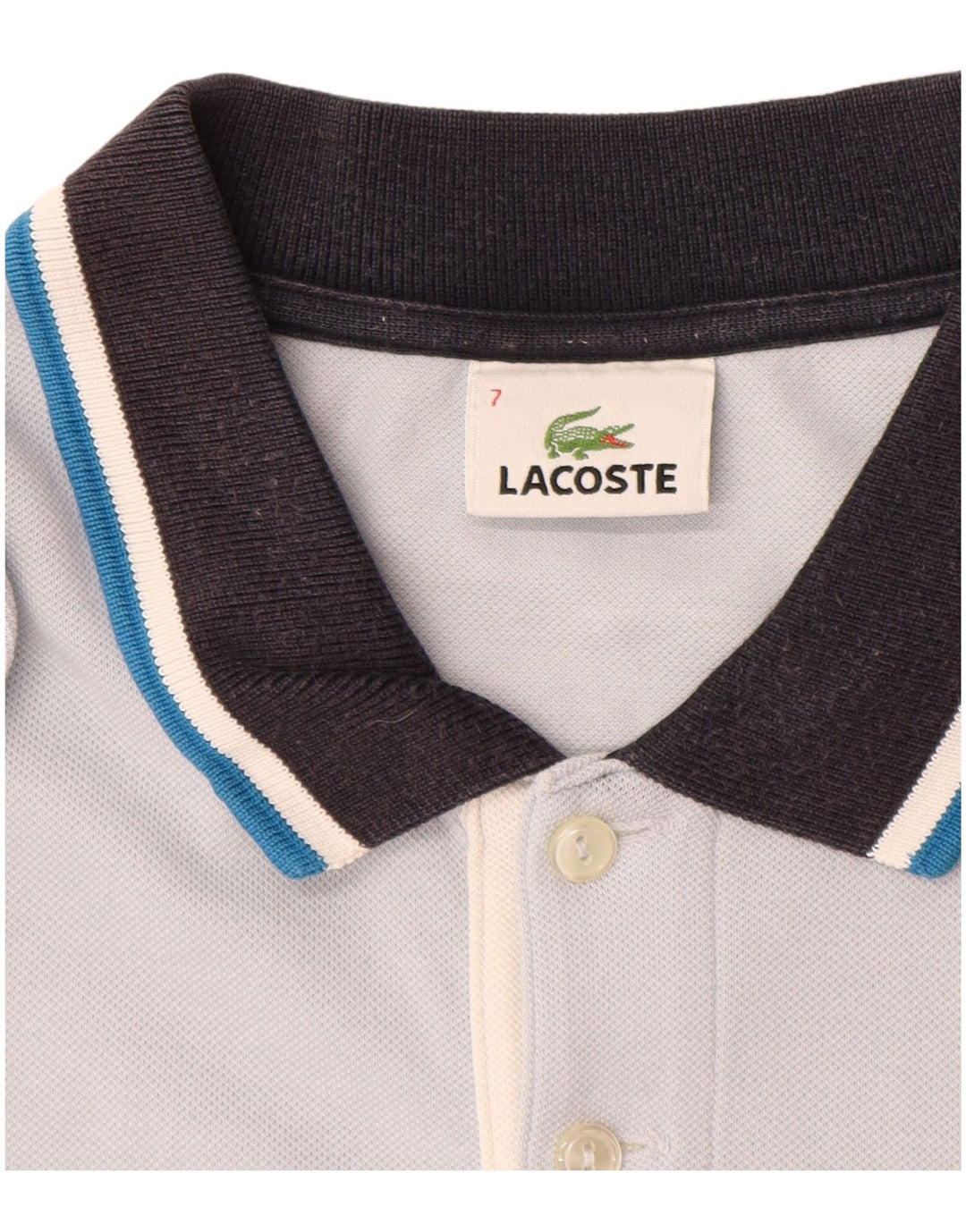 Lacoste Herren Poloshirt Größe 7 2XL Blaue Baumwolle