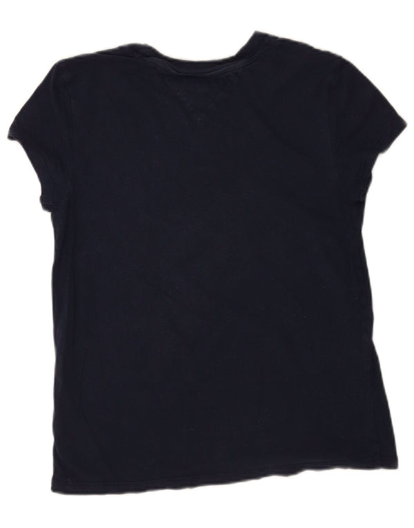 Tommy Hilfiger Grafik-T-Shirt für Damen, UK 10, Größe S, Marineblau, Baumwolle