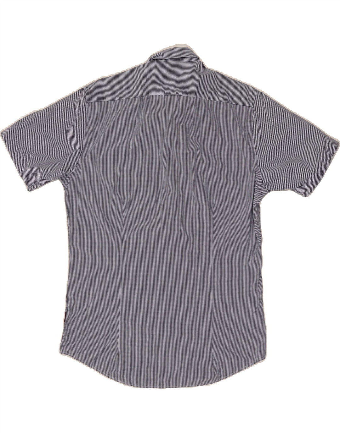 TED BAKER Mens Short Sleeve Shirt Size 4 Large Navy Blue Pinstripe Cotton Vintage Ted Baker and Second-Hand Ted Baker from Messina Hembry 
