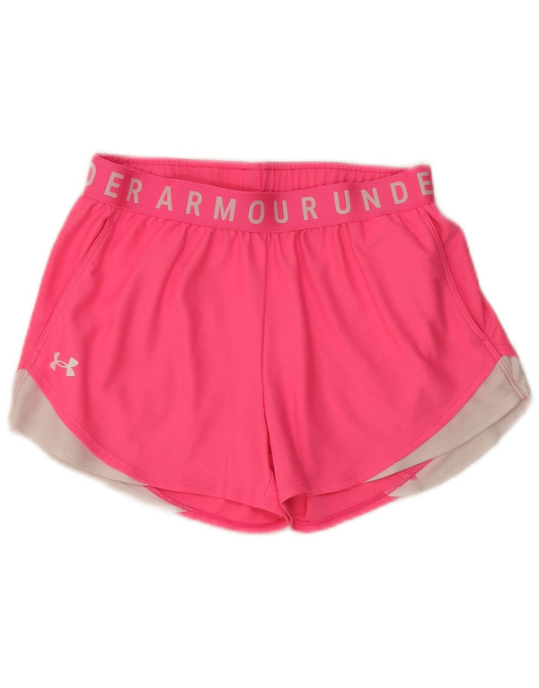 UNDER ARMOUR Damen Graphic Sport Shorts UK 10 Small Rosa Farbblock