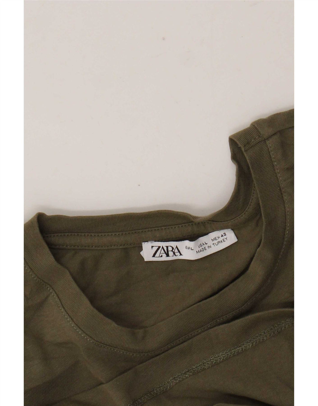 Zara Herren T-Shirt Top Large Khaki