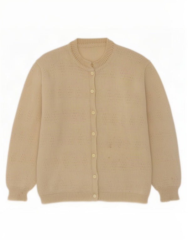 Vintage Damen Cardigan Pullover UK 18 XL Beige