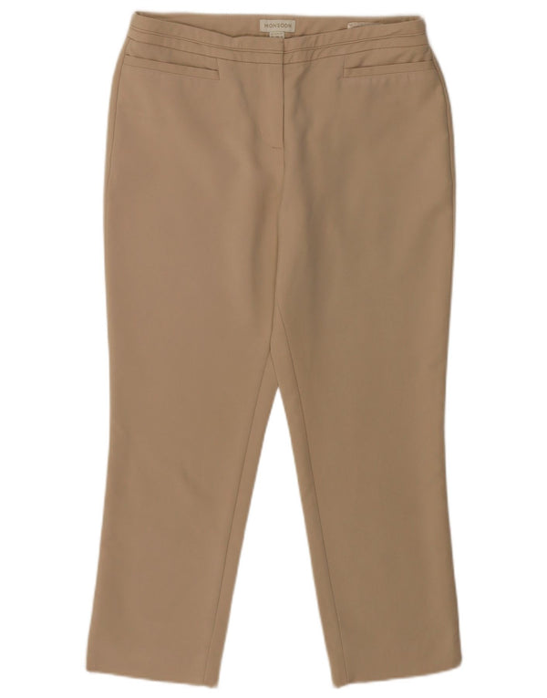 Monsoon Damen Slim Cropped-Hose UK 10 Small W30 L25 Beige Baumwolle