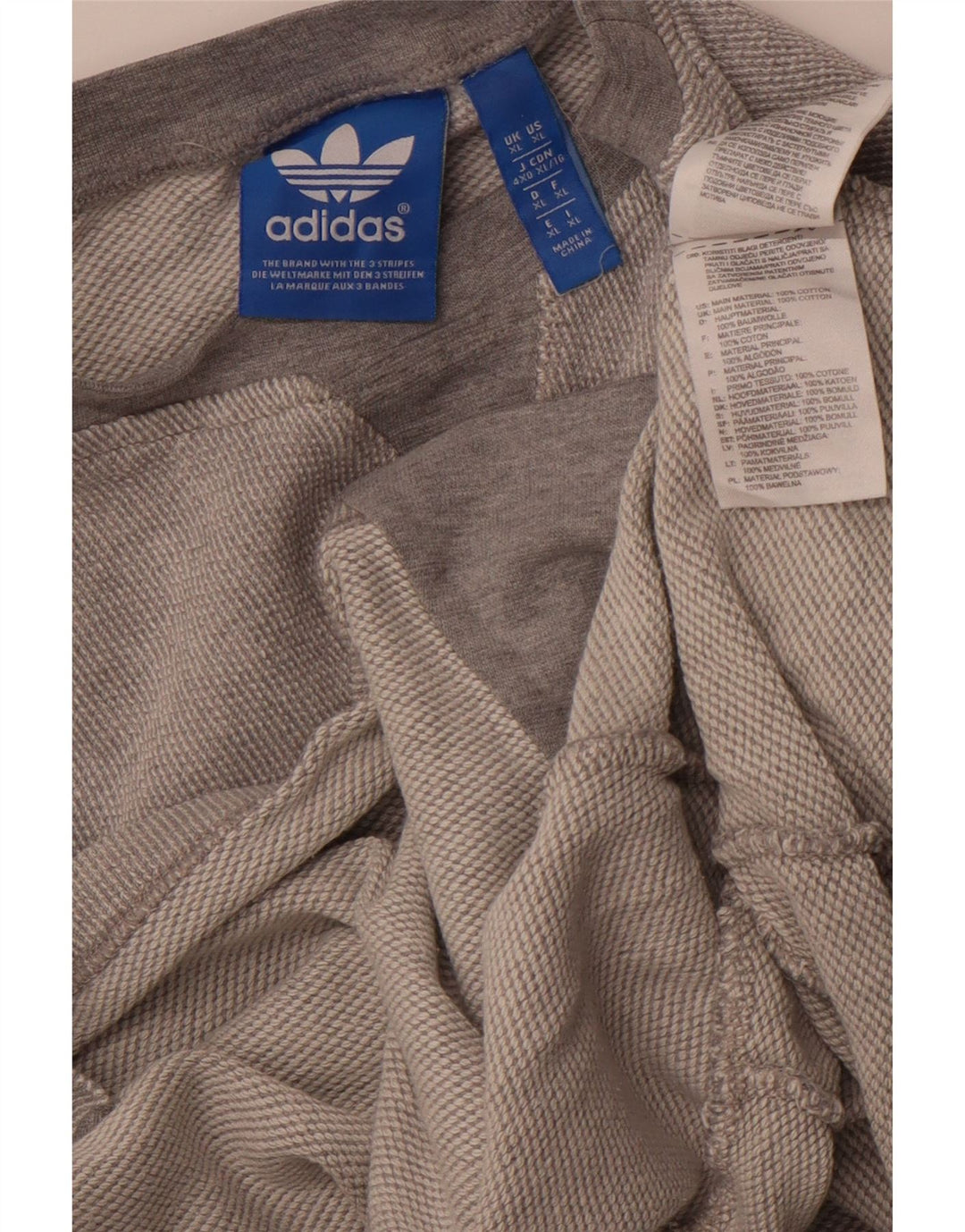 ADIDAS Damen Übergroßer Sweatshirt-Pullover UK 18 XL Graue Baumwolle