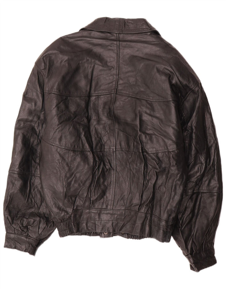 LAVORAZIONE ARTIGIANA Herren Lederjacke IT 52 XL Schwarzes Leder