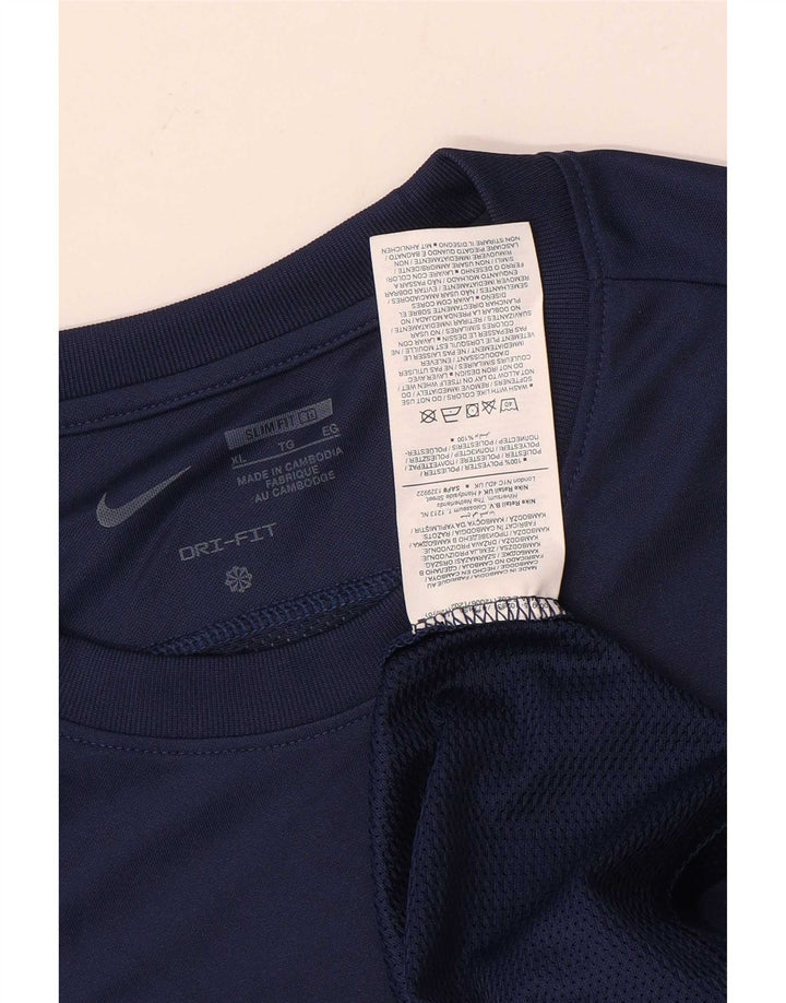 Nike Herren Dri Fit Slim Fit Top Langarm XL Marineblau Polyester