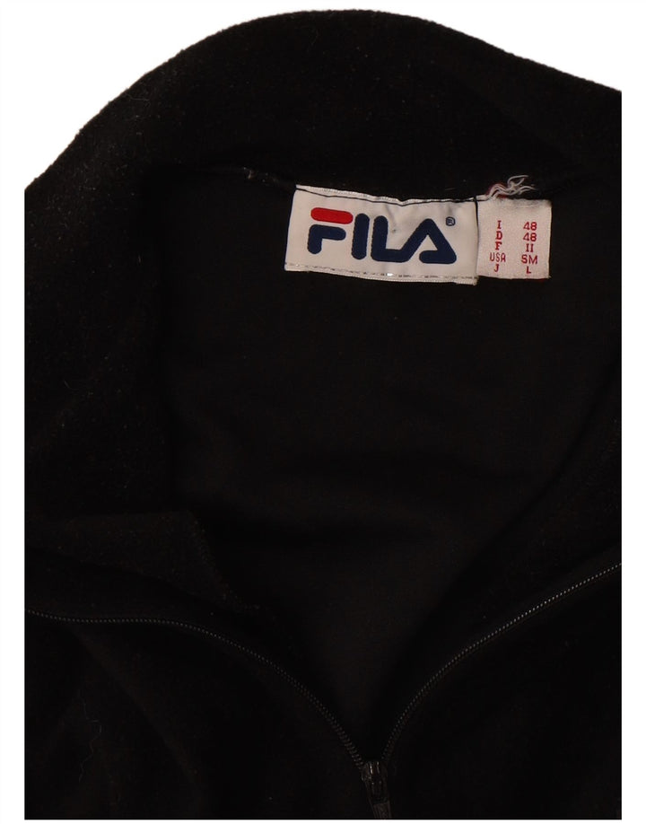 FILA Herren-Fleecepullover mit Reißverschluss, IT 48, mittelschwarz