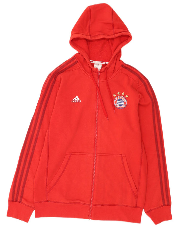 Adidas Herren FC Bayern München Kapuzenpullover mit Reißverschluss, mittelrote Baumwolle