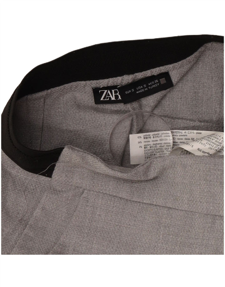 Zara Slim-Anzughose für Damen, Größe S, W26, L28, Grau, Polyester