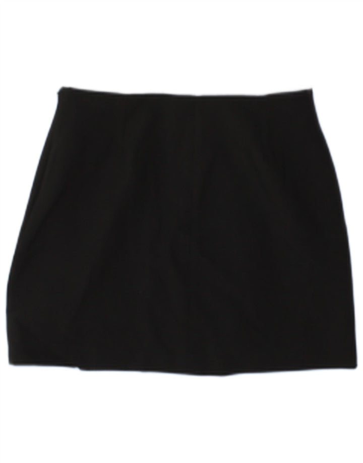 Zara Damen Minirock Small W26 Schwarz Polyester