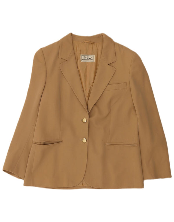Herno Damen 2-Knopf-Blazerjacke IT 50 XL Beige Wolle