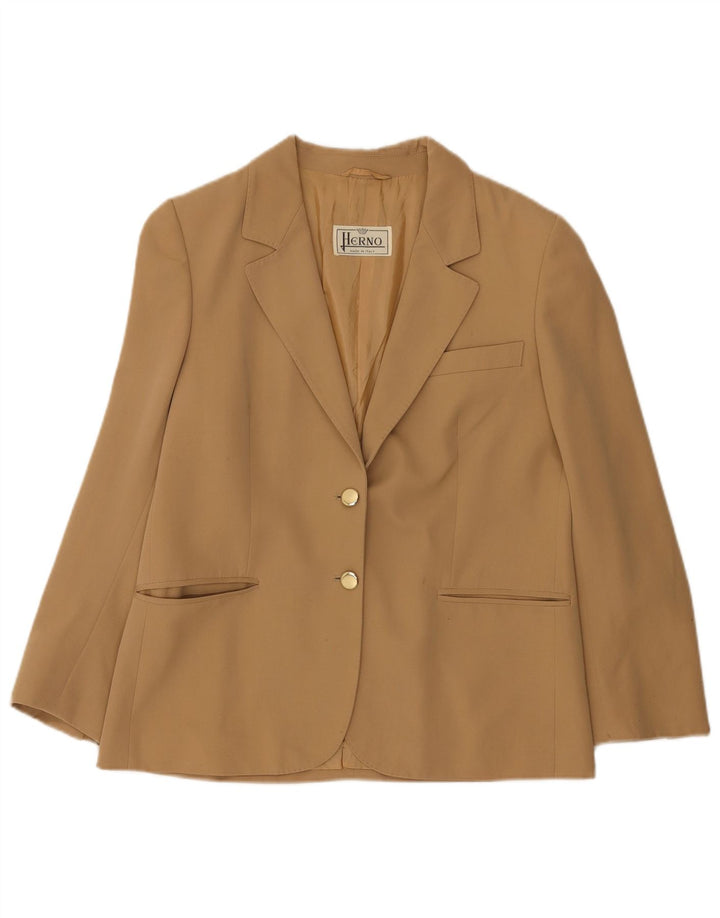 Herno Damen 2-Knopf-Blazerjacke IT 50 XL Beige Wolle