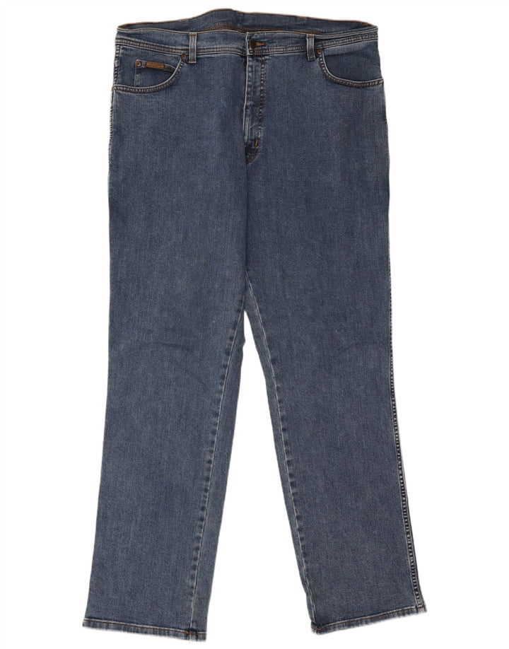 Wrangler Herren Texas Stretch Straight Jeans W42 L34 Blaue Baumwolle