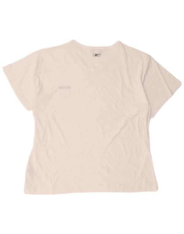 Reebok Damen T-Shirt Top UK 24 4XL Weiße Baumwolle
